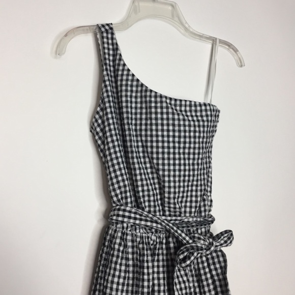 Vineyard Vines Gingham One Shoulder Dress 00 - Picture 9 of 11